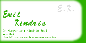 emil kindris business card